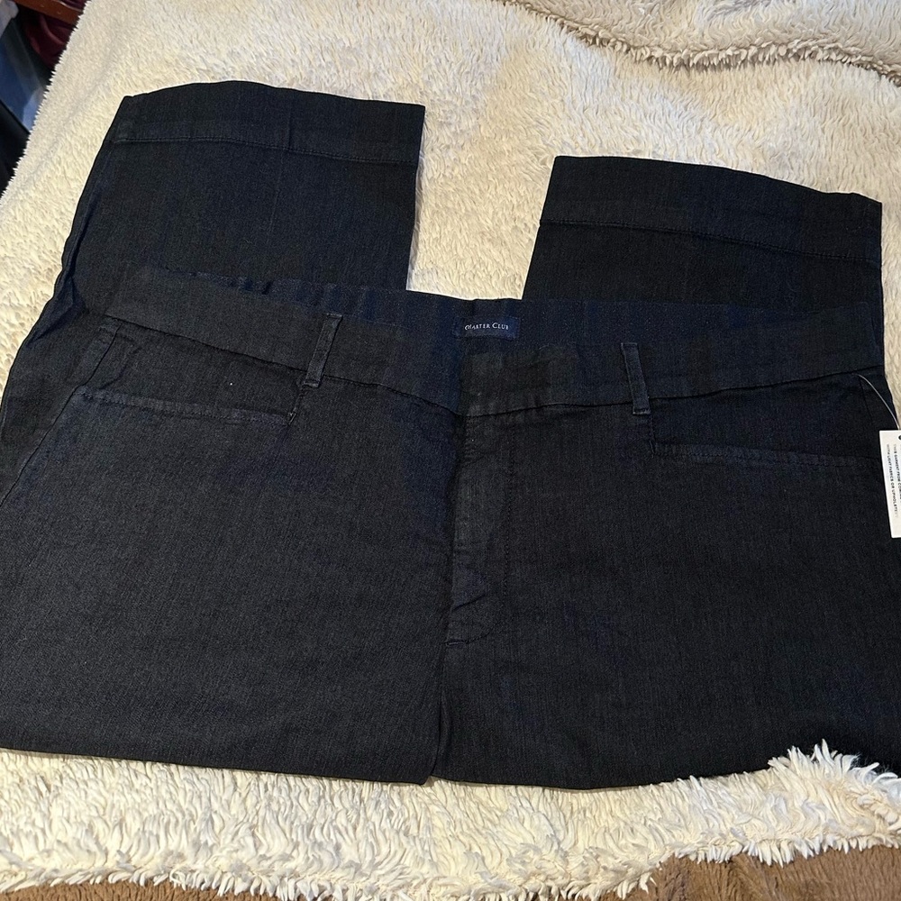 CHARTER CLUB size 20W Macy's Dark Blue Jean Capri NEW $74